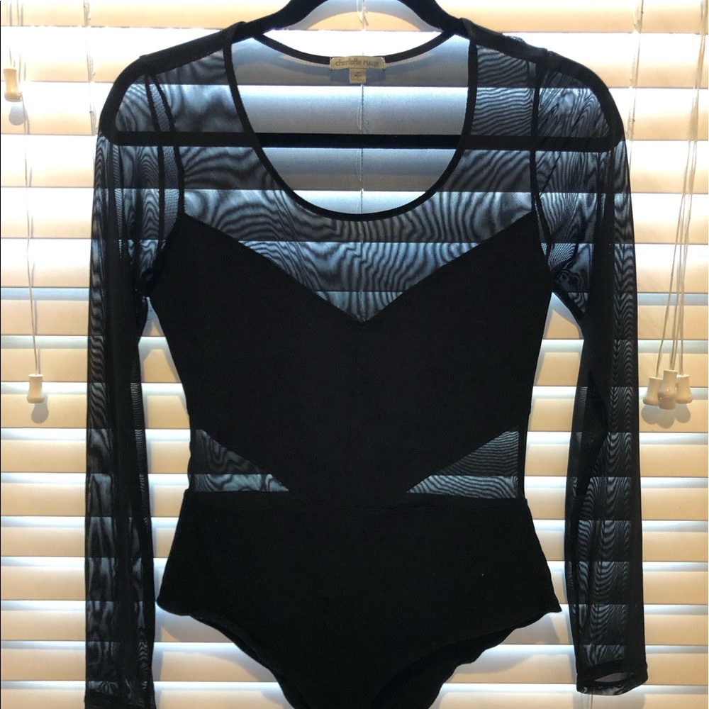 New without tags mesh cut-out body suit